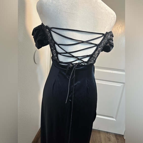 Floral Glitter Corset Dress in Black prom or evening corset sexy dress - Picture 8 of 17